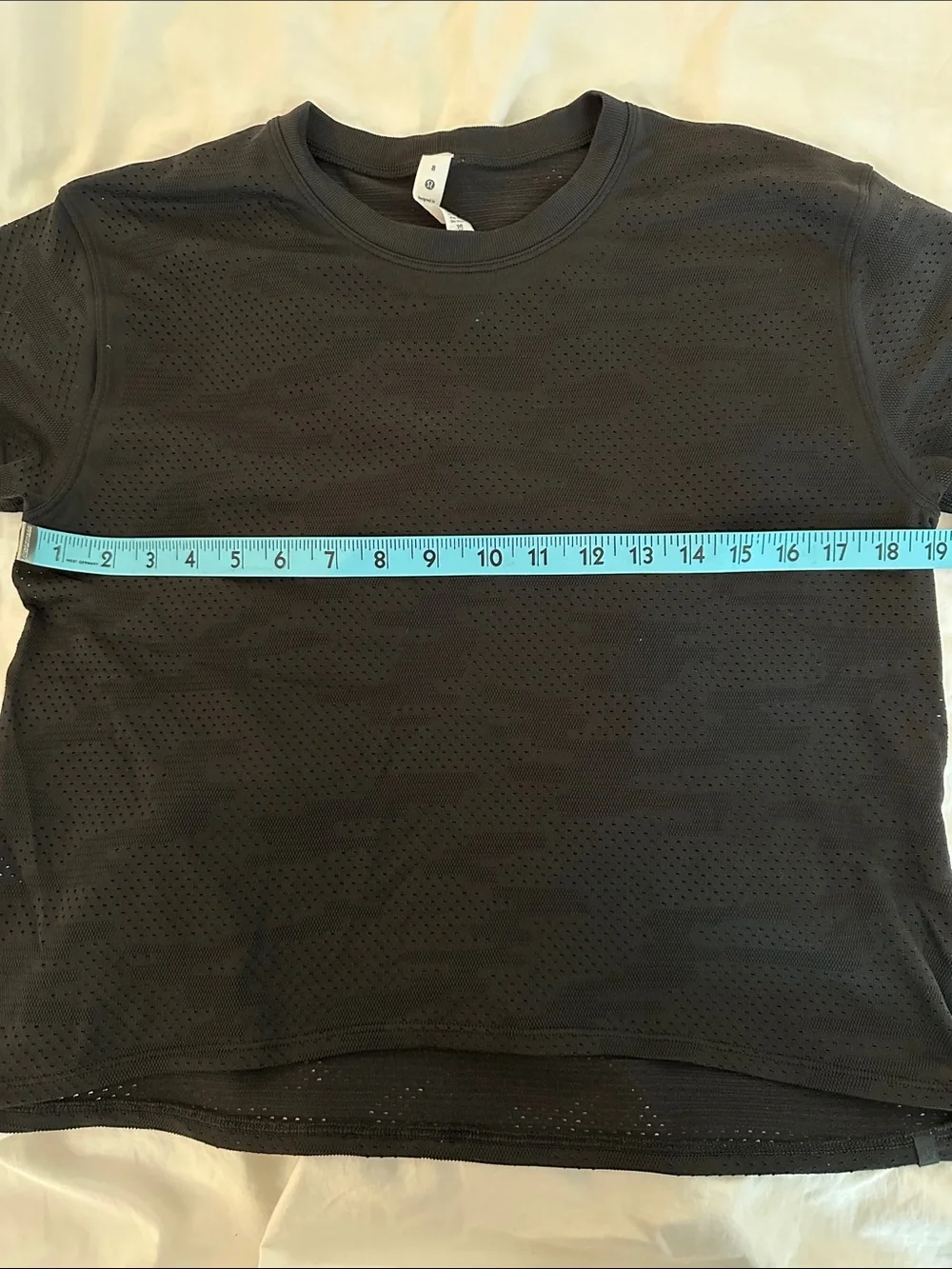lululemon athletica Black Perforated Short Sleeve Tee